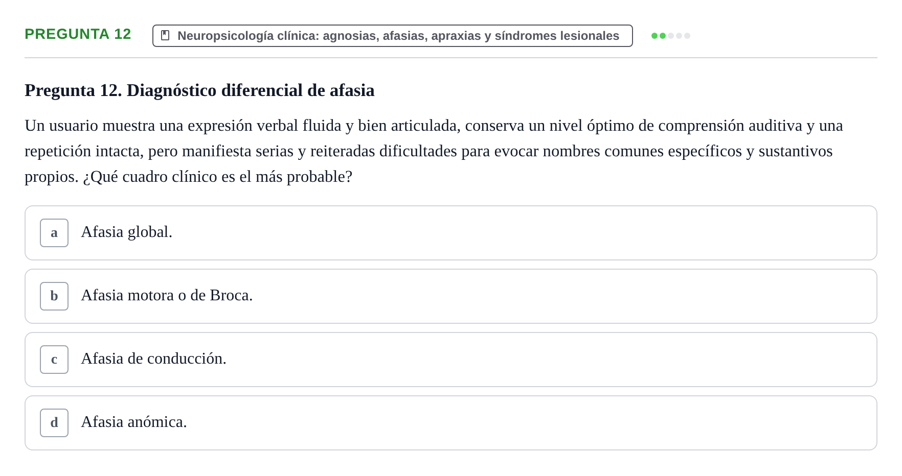 Enunciado: Pregunta 12