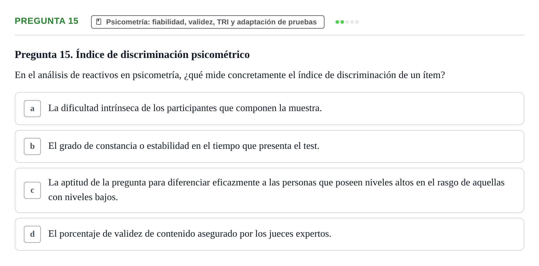 Enunciado: Pregunta 15