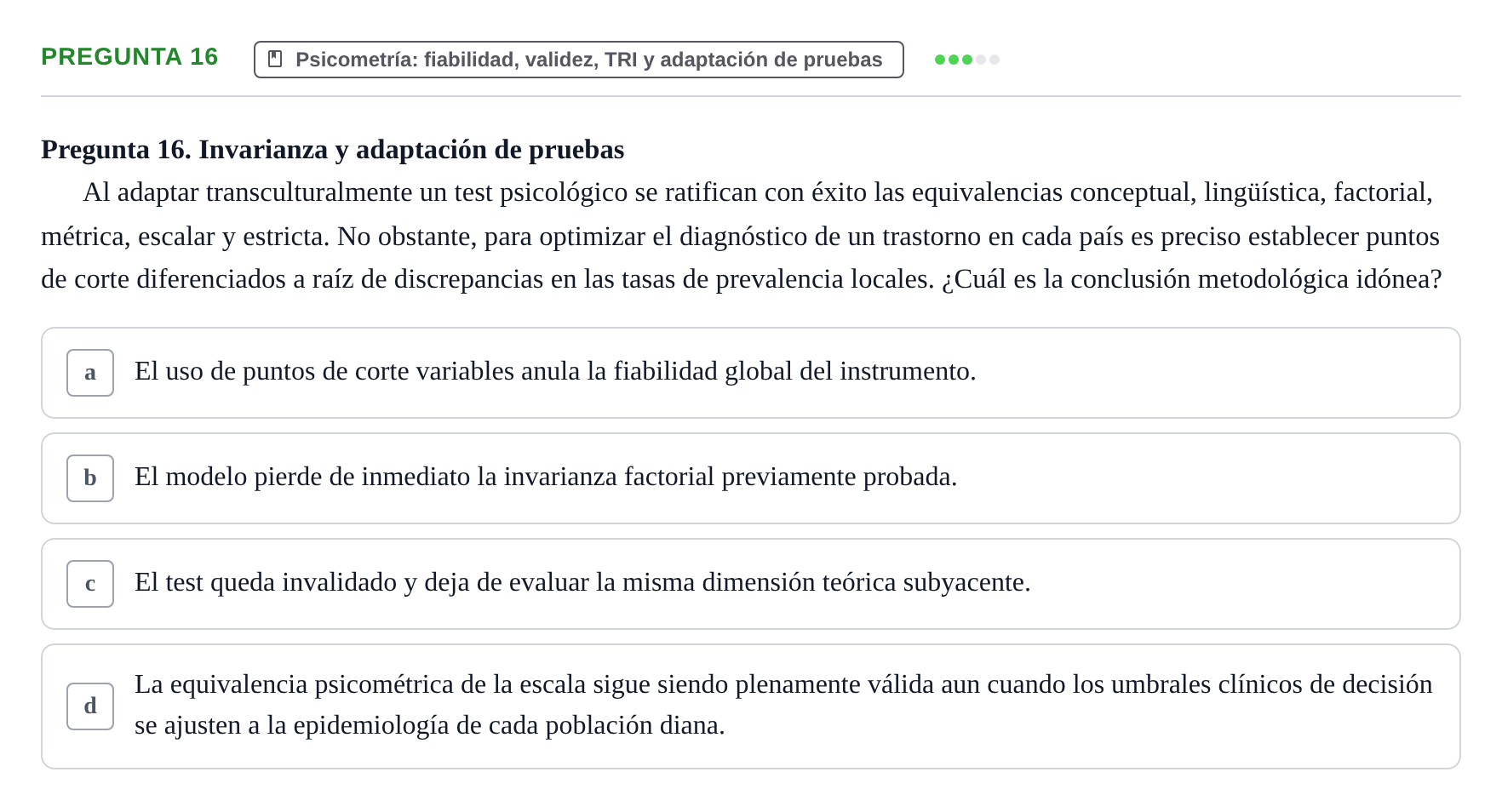 Enunciado: Pregunta 16