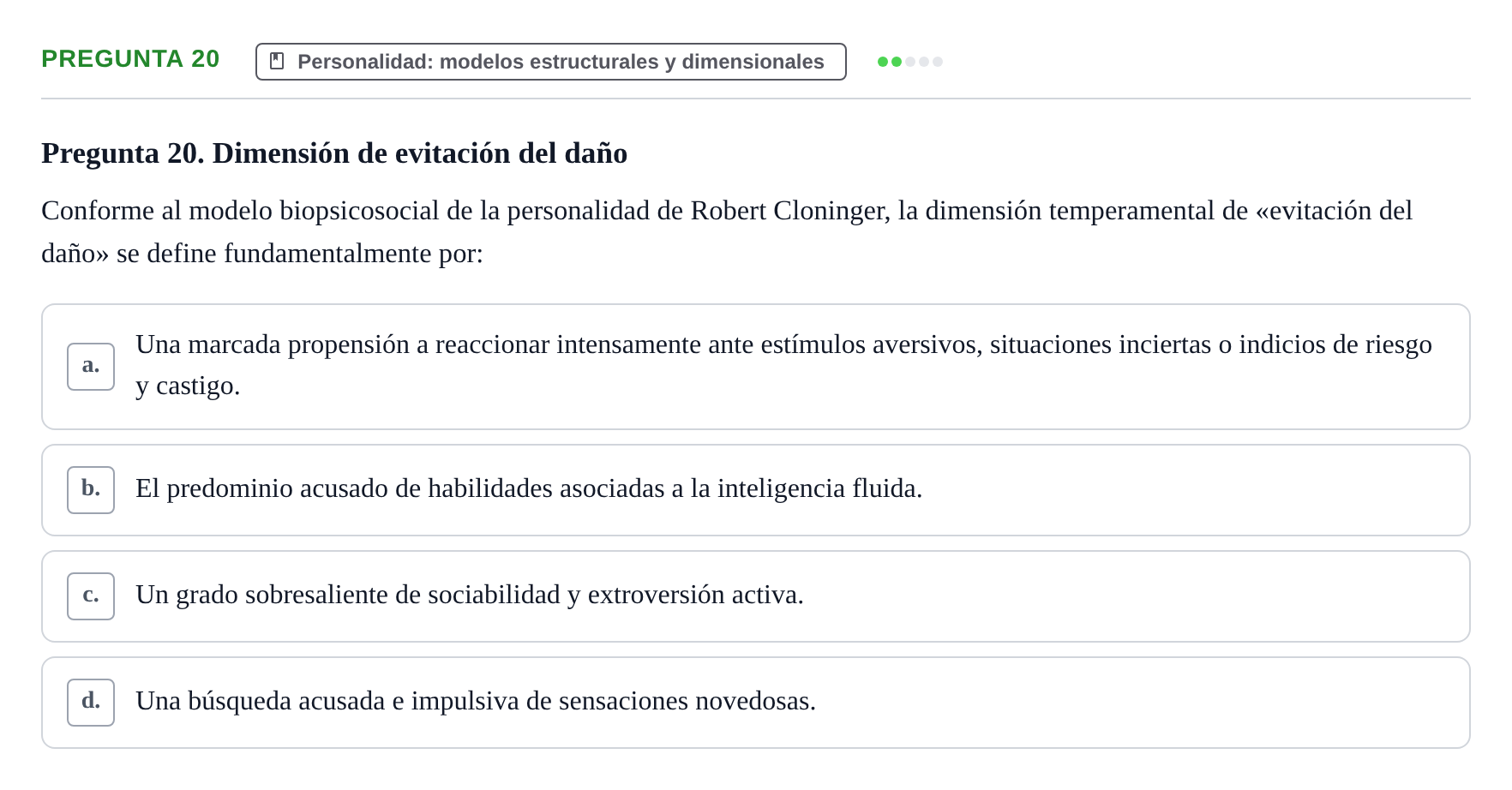 Enunciado: Pregunta 20