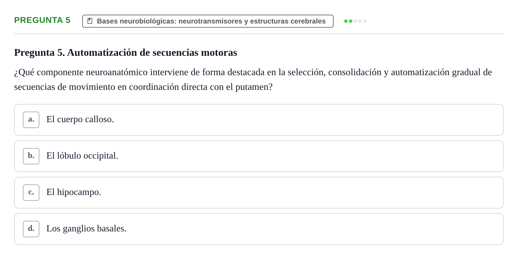 Enunciado: Pregunta 5