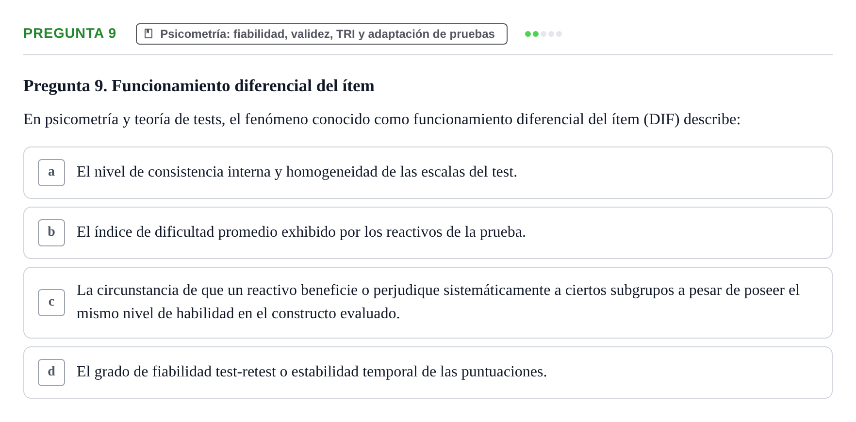 Enunciado: Pregunta 9