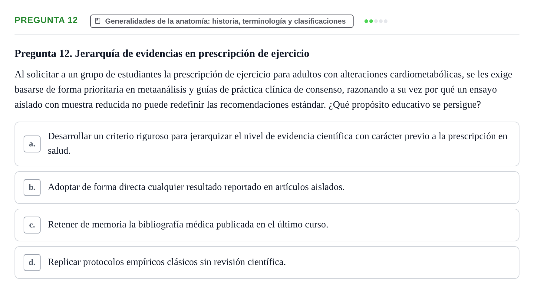 Enunciado: Pregunta 12