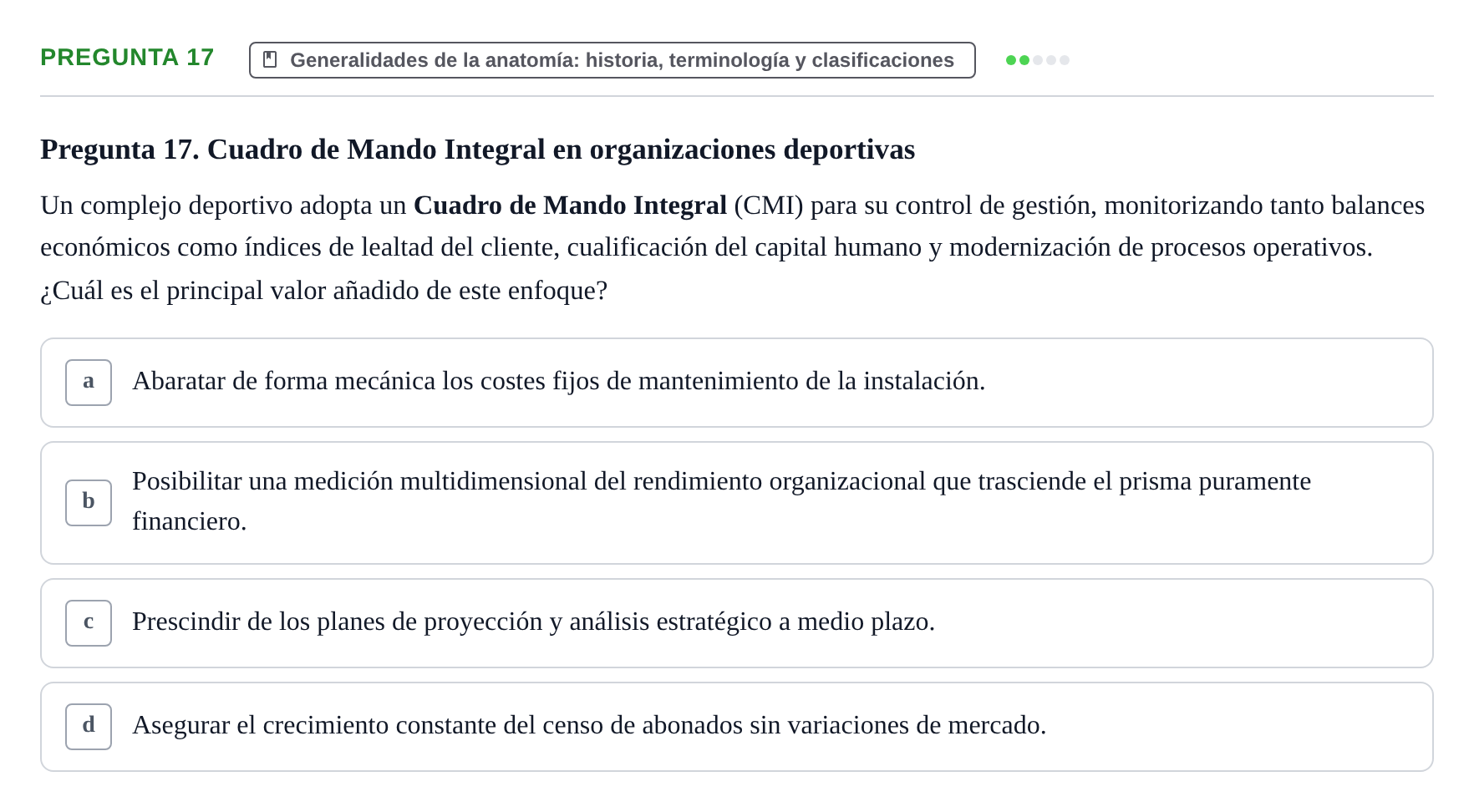 Enunciado: Pregunta 17