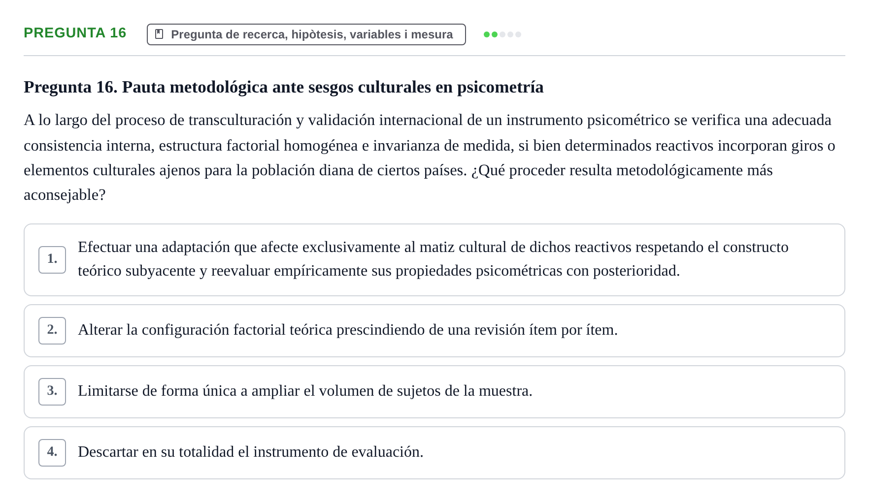 Enunciado: Pregunta 16