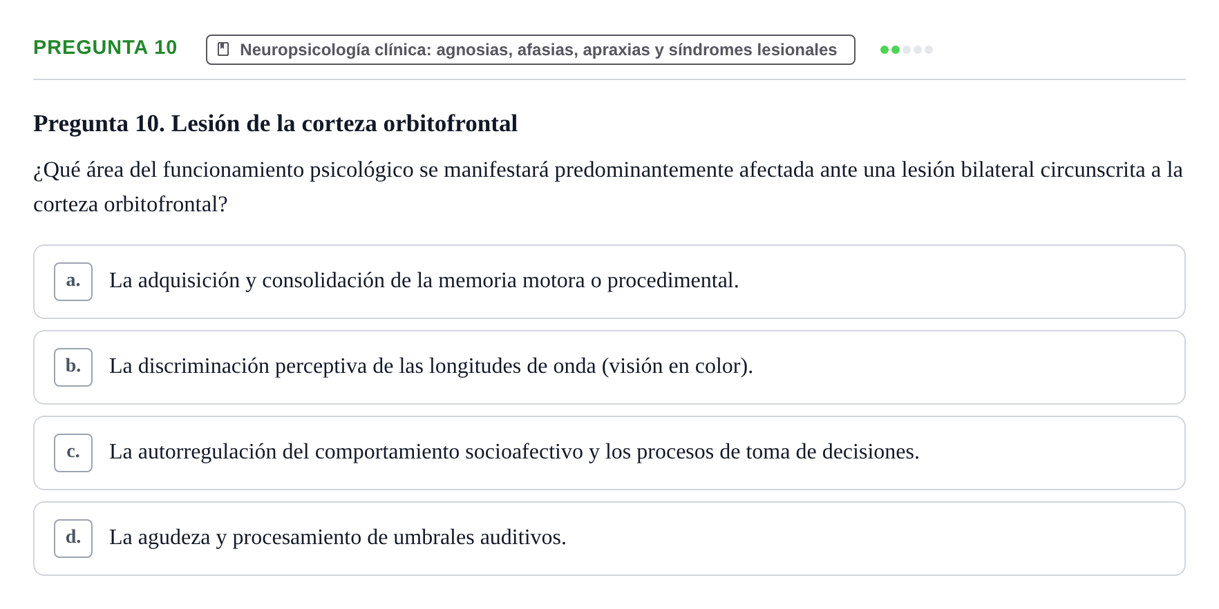 Enunciado: Pregunta 10