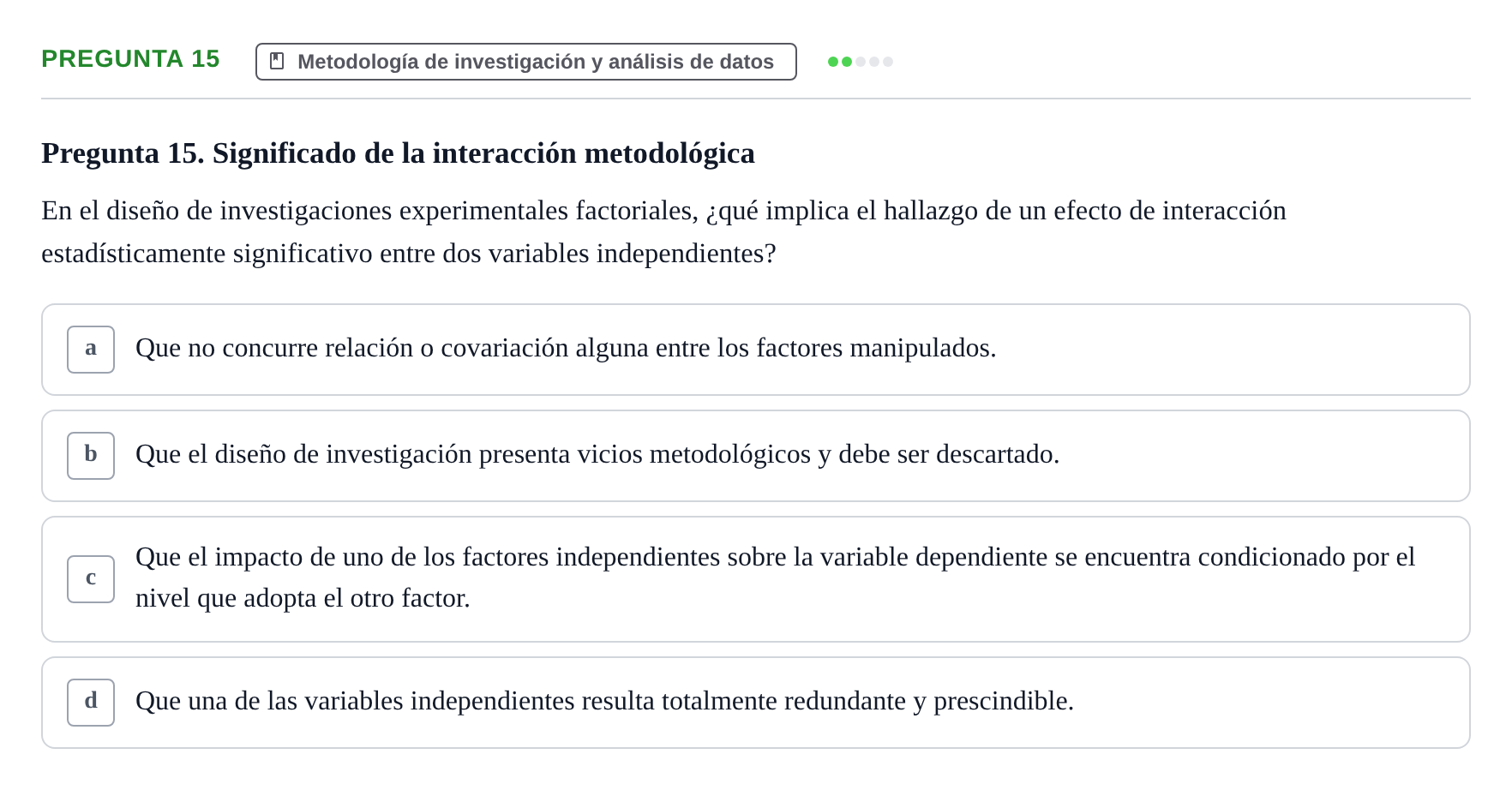 Enunciado: Pregunta 15