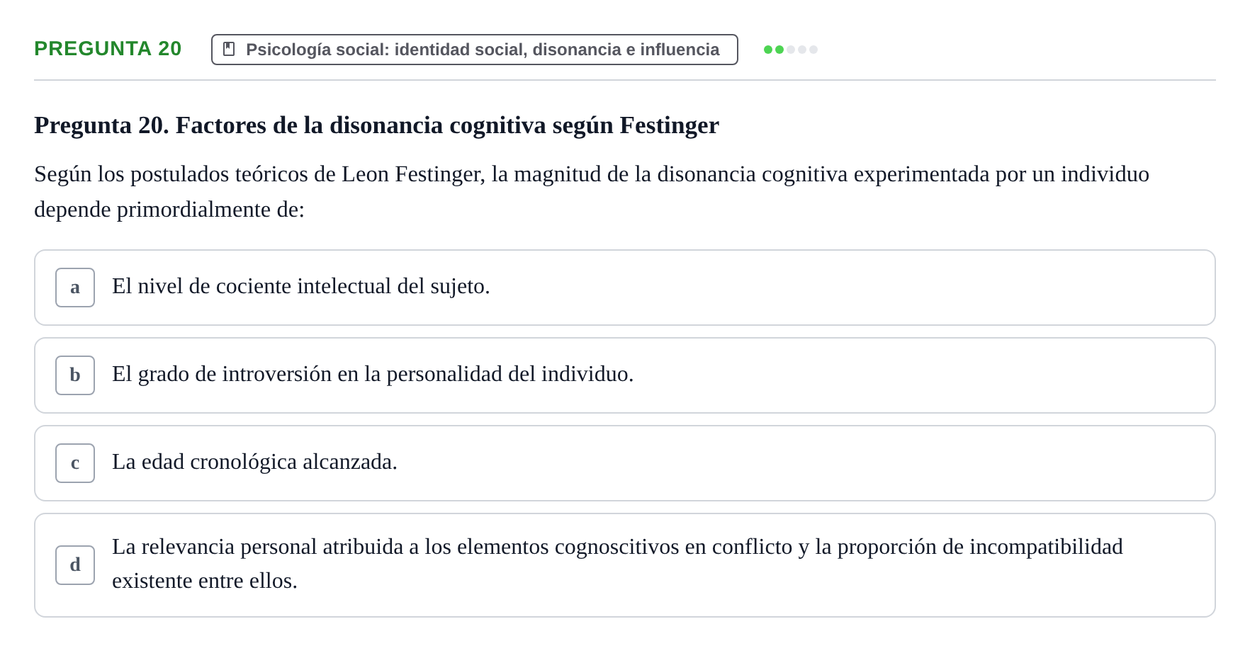Enunciado: Pregunta 20
