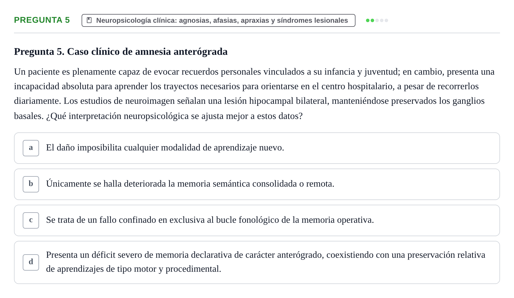 Enunciado: Pregunta 5