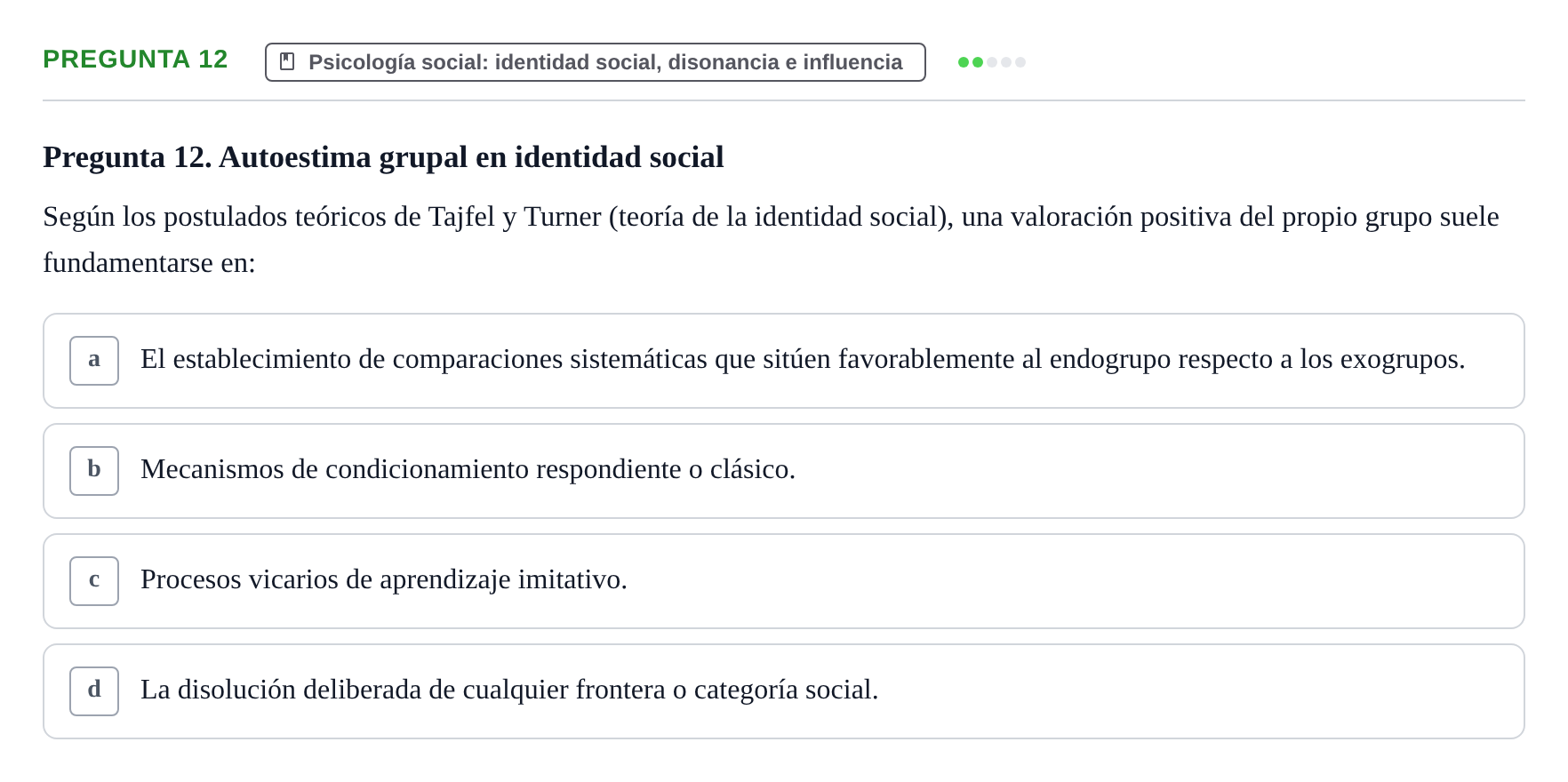 Enunciado: Pregunta 12
