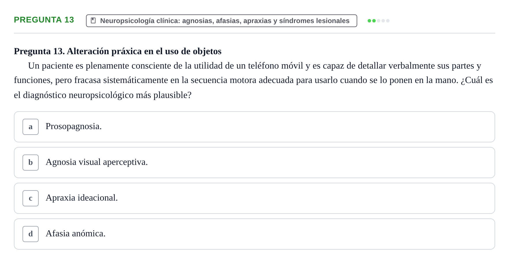 Enunciado: Pregunta 13