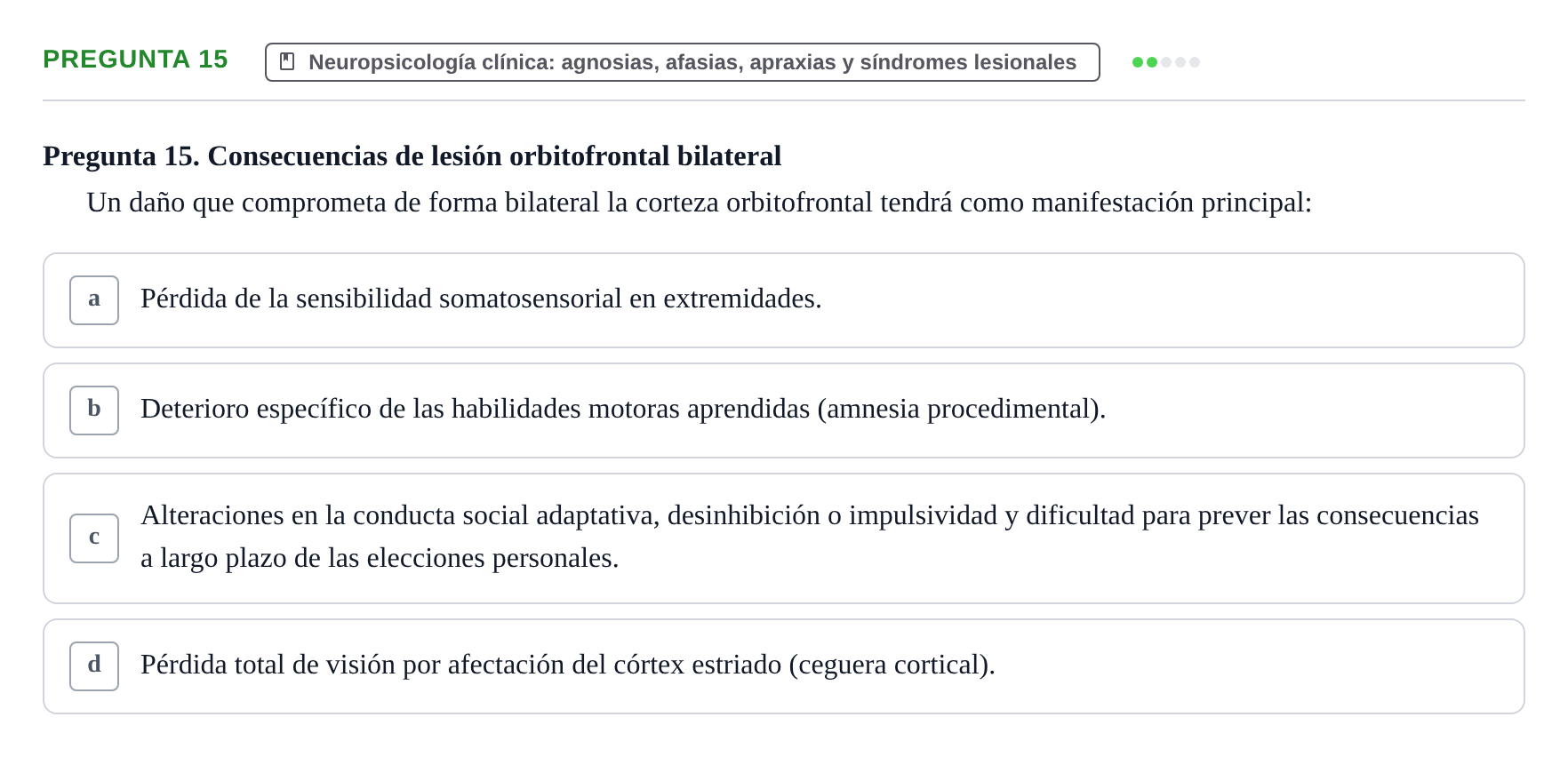 Enunciado: Pregunta 15