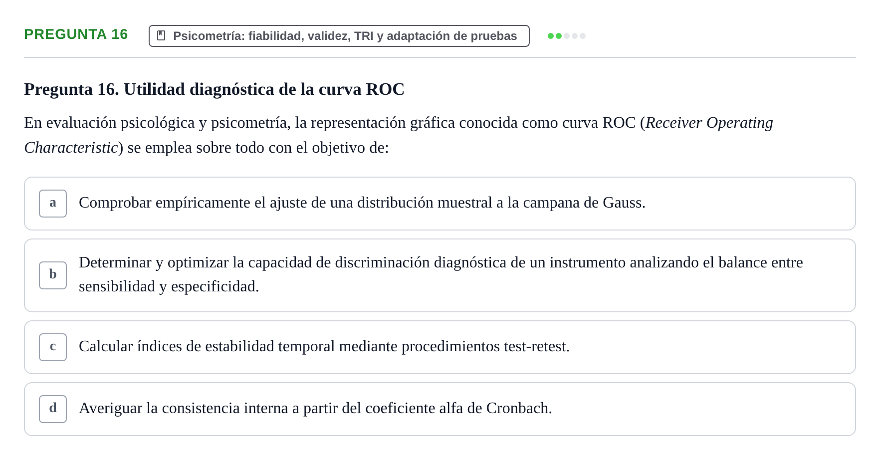 Enunciado: Pregunta 16