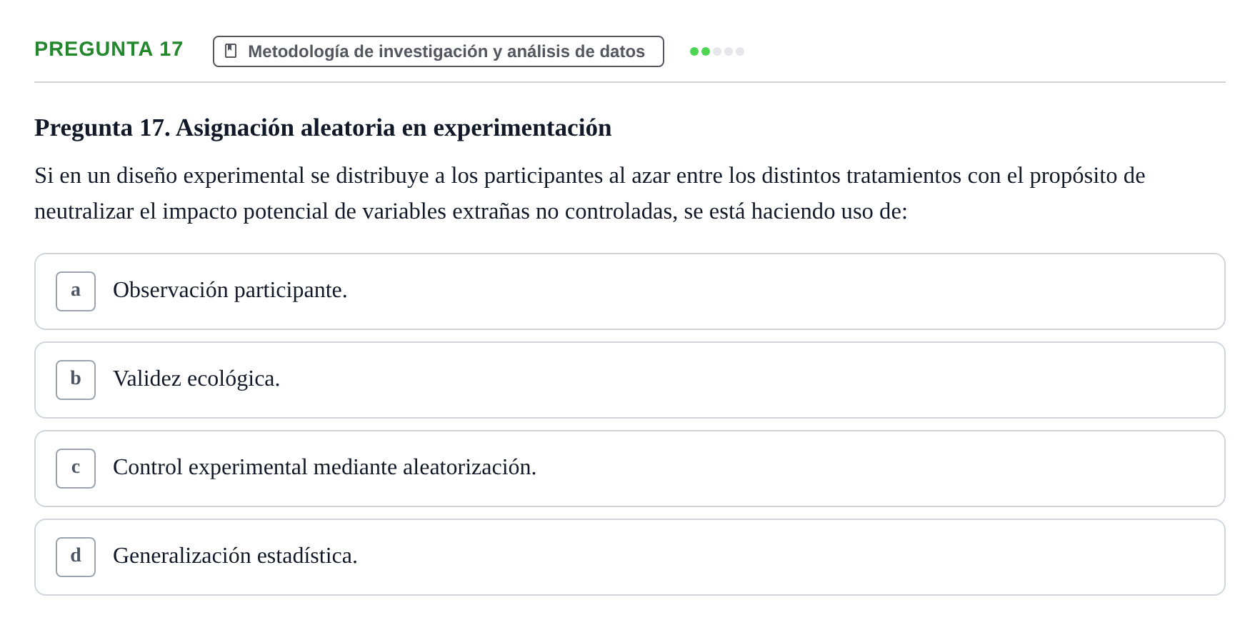 Enunciado: Pregunta 17