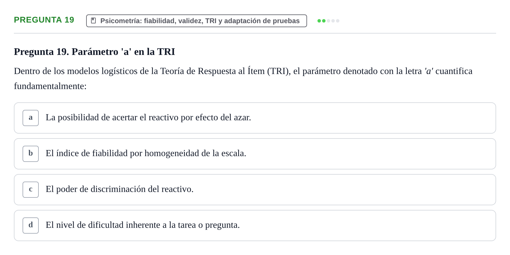 Enunciado: Pregunta 19