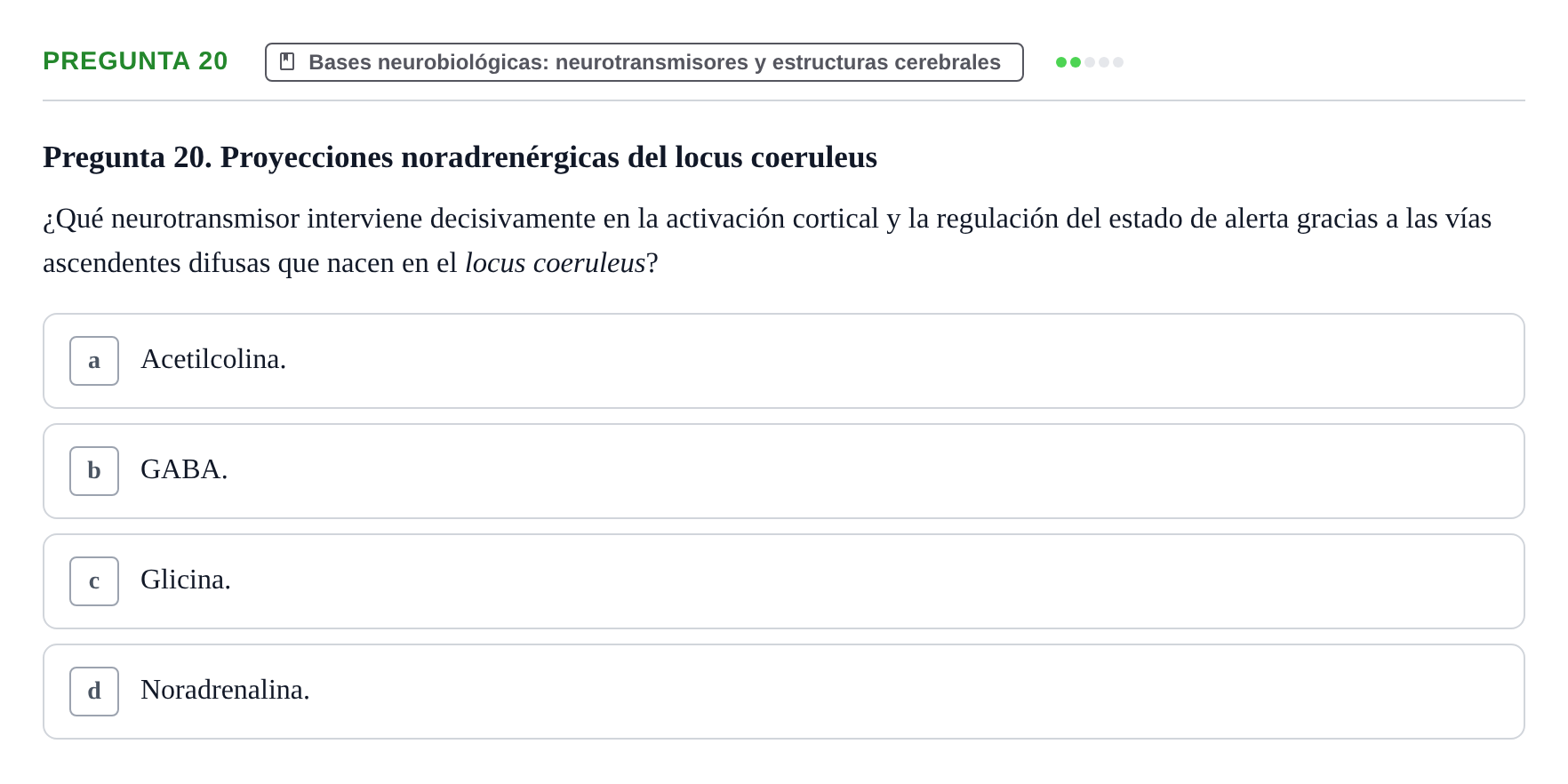 Enunciado: Pregunta 20