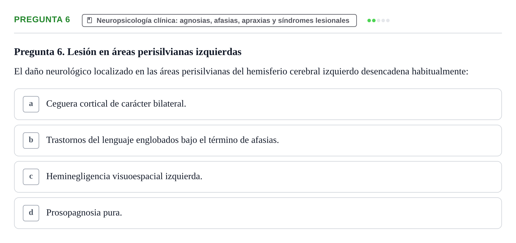 Enunciado: Pregunta 6