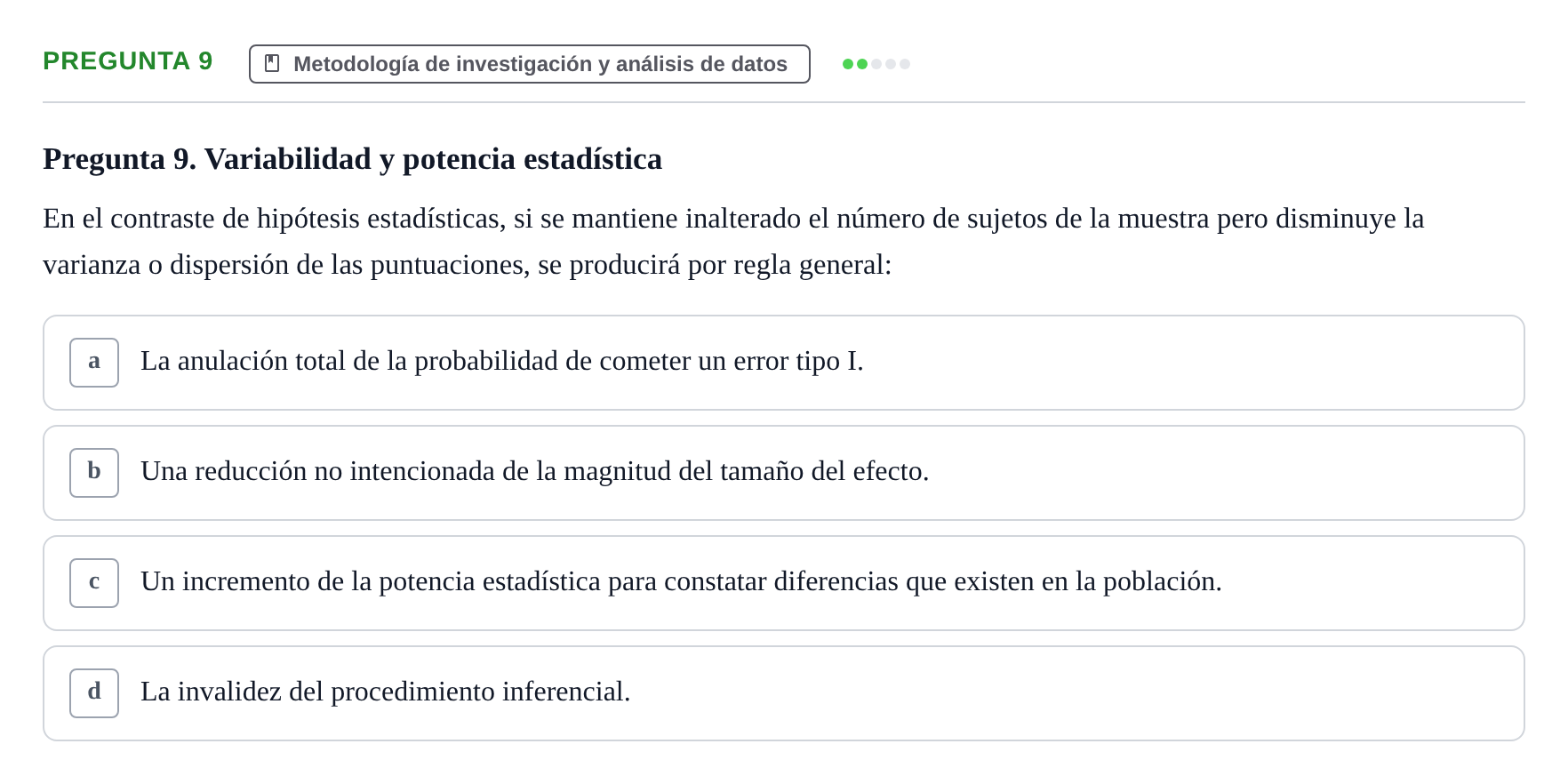 Enunciado: Pregunta 9