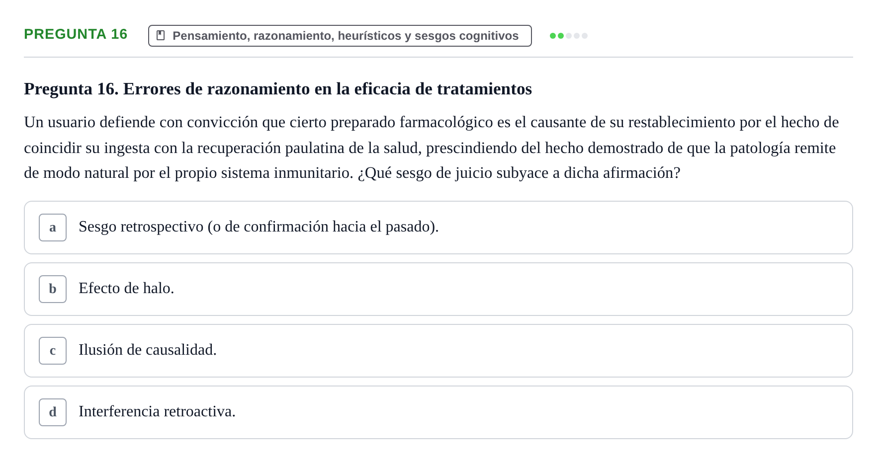 Enunciado: Pregunta 16