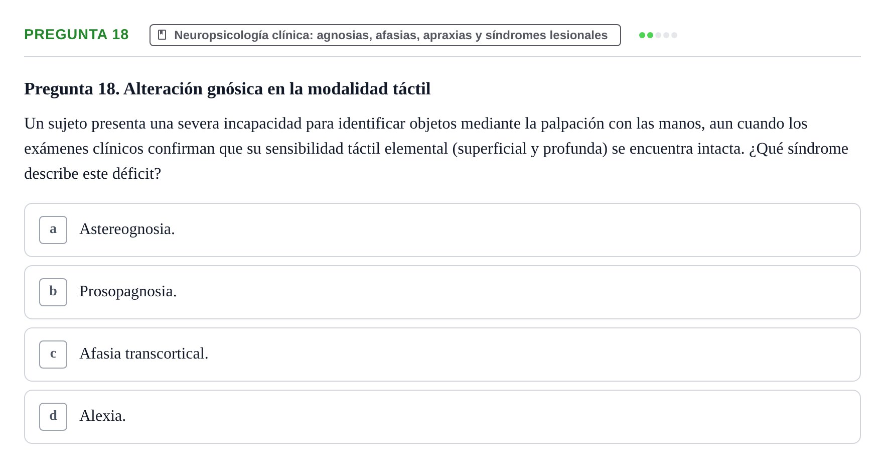 Enunciado: Pregunta 18
