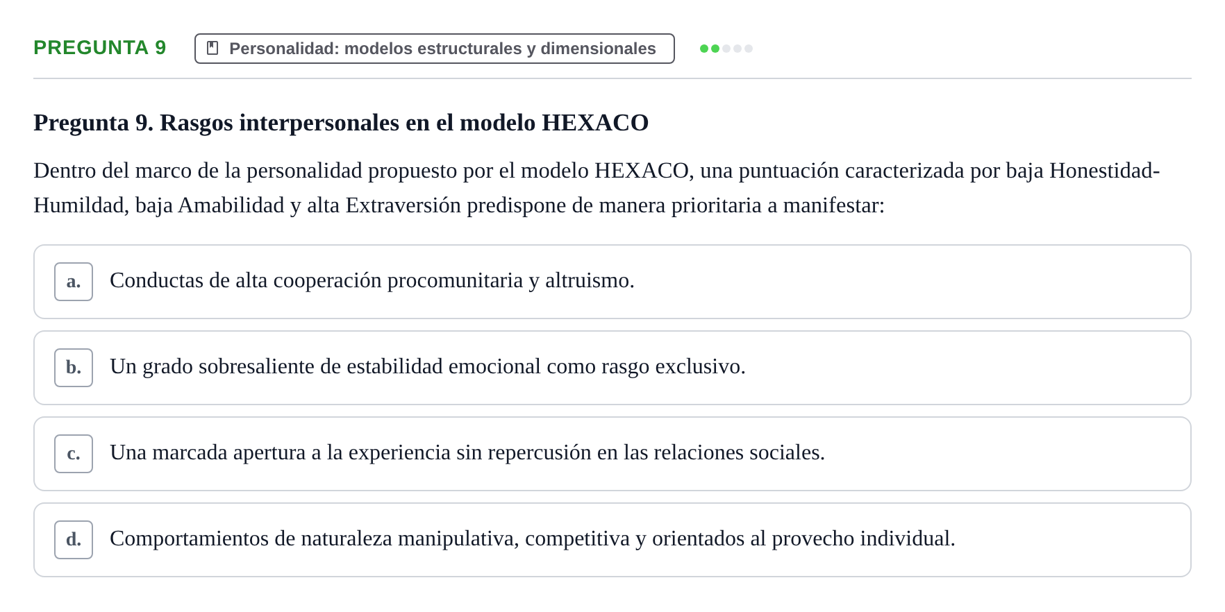 Enunciado: Pregunta 9