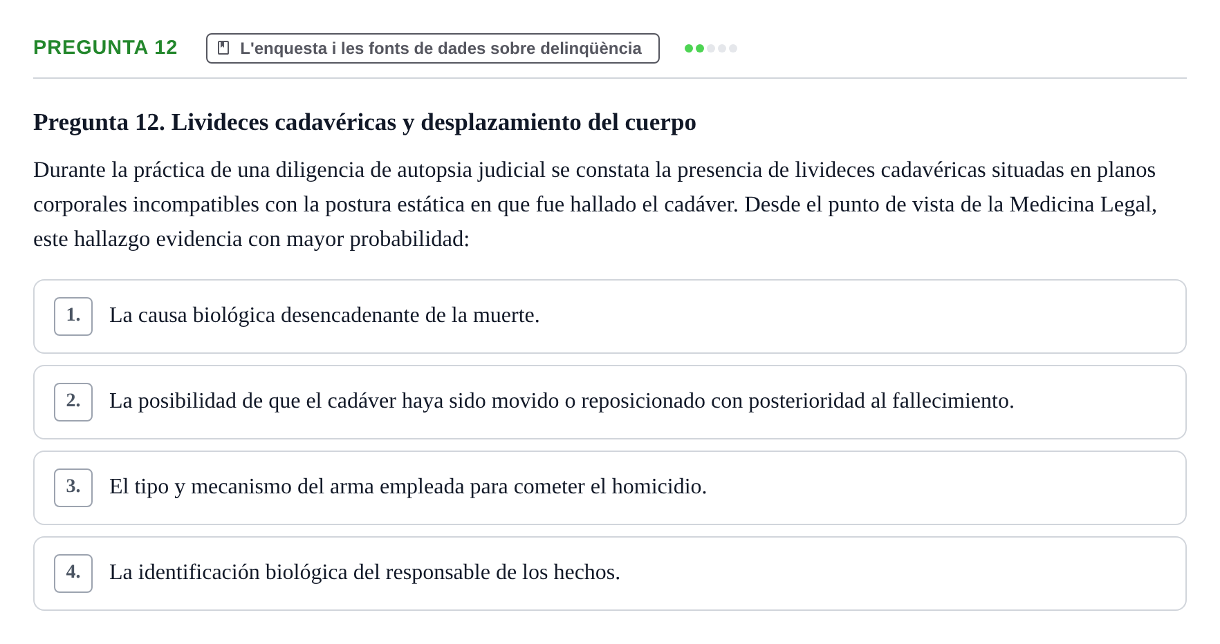 Enunciado: Pregunta 12