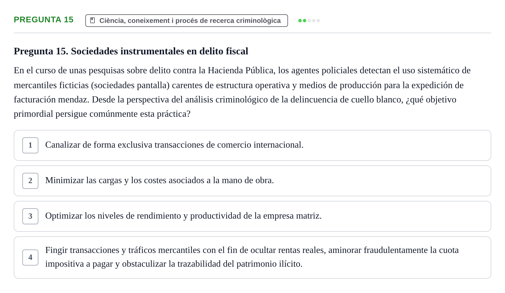 Enunciado: Pregunta 15