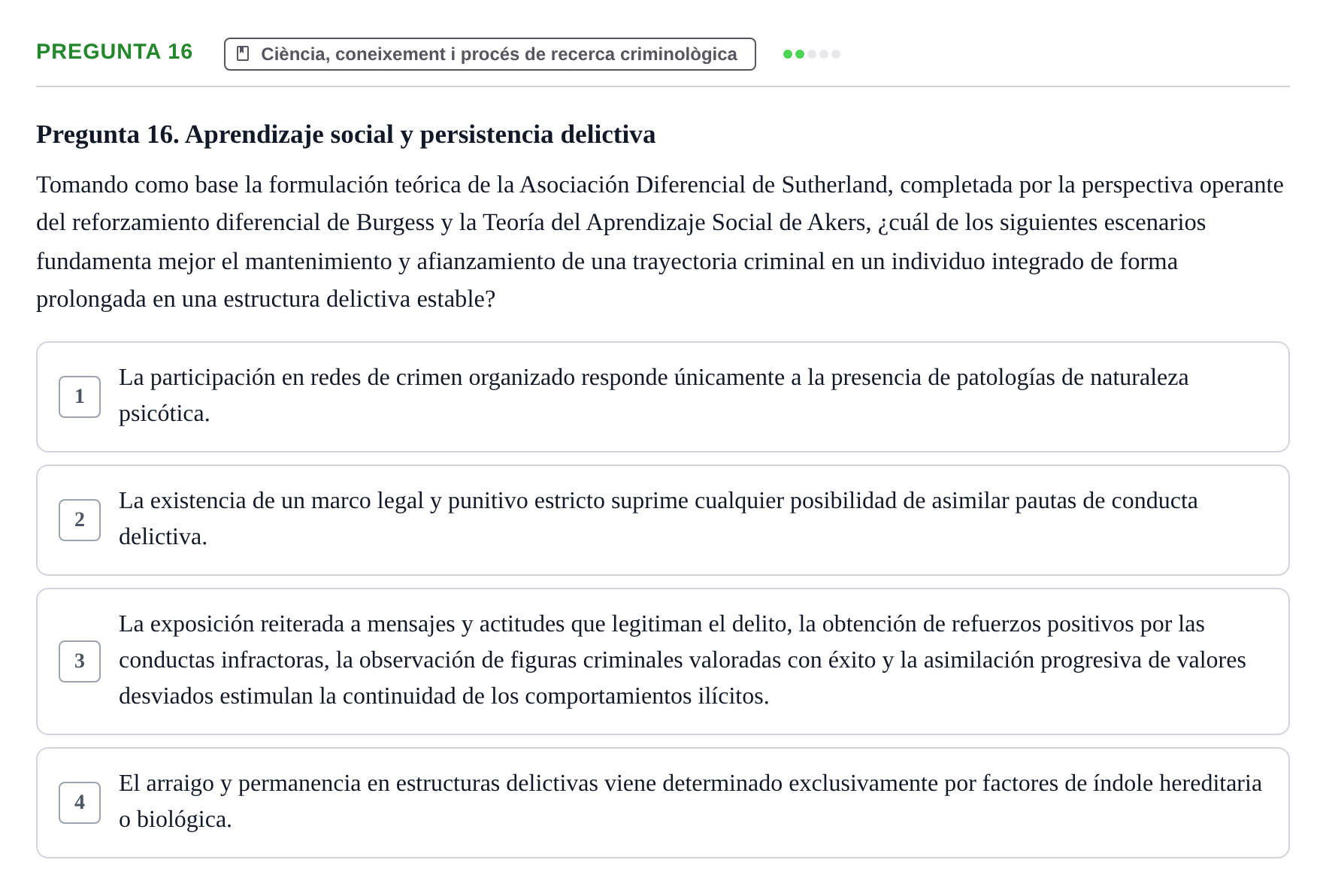 Enunciado: Pregunta 16