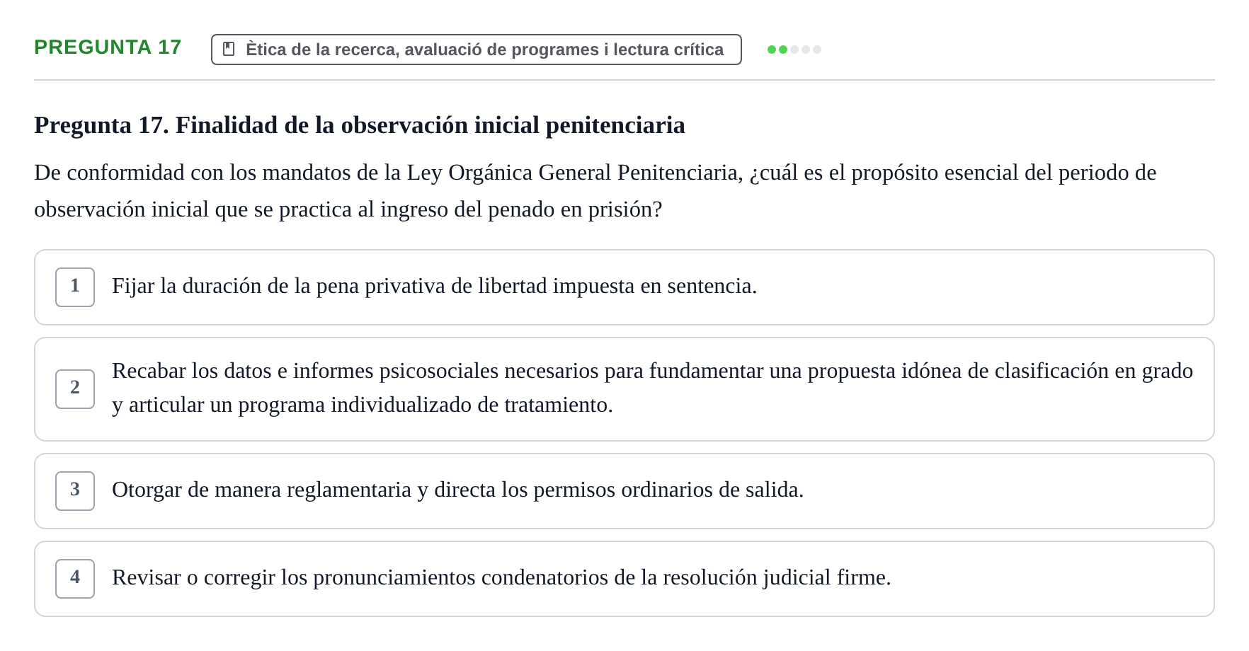Enunciado: Pregunta 17