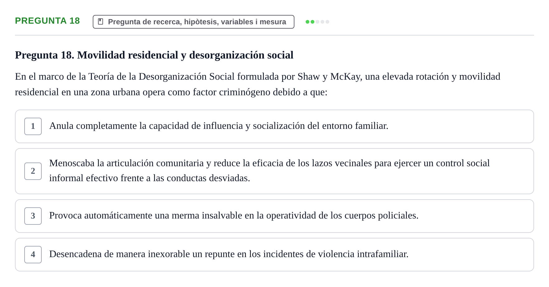 Enunciado: Pregunta 18