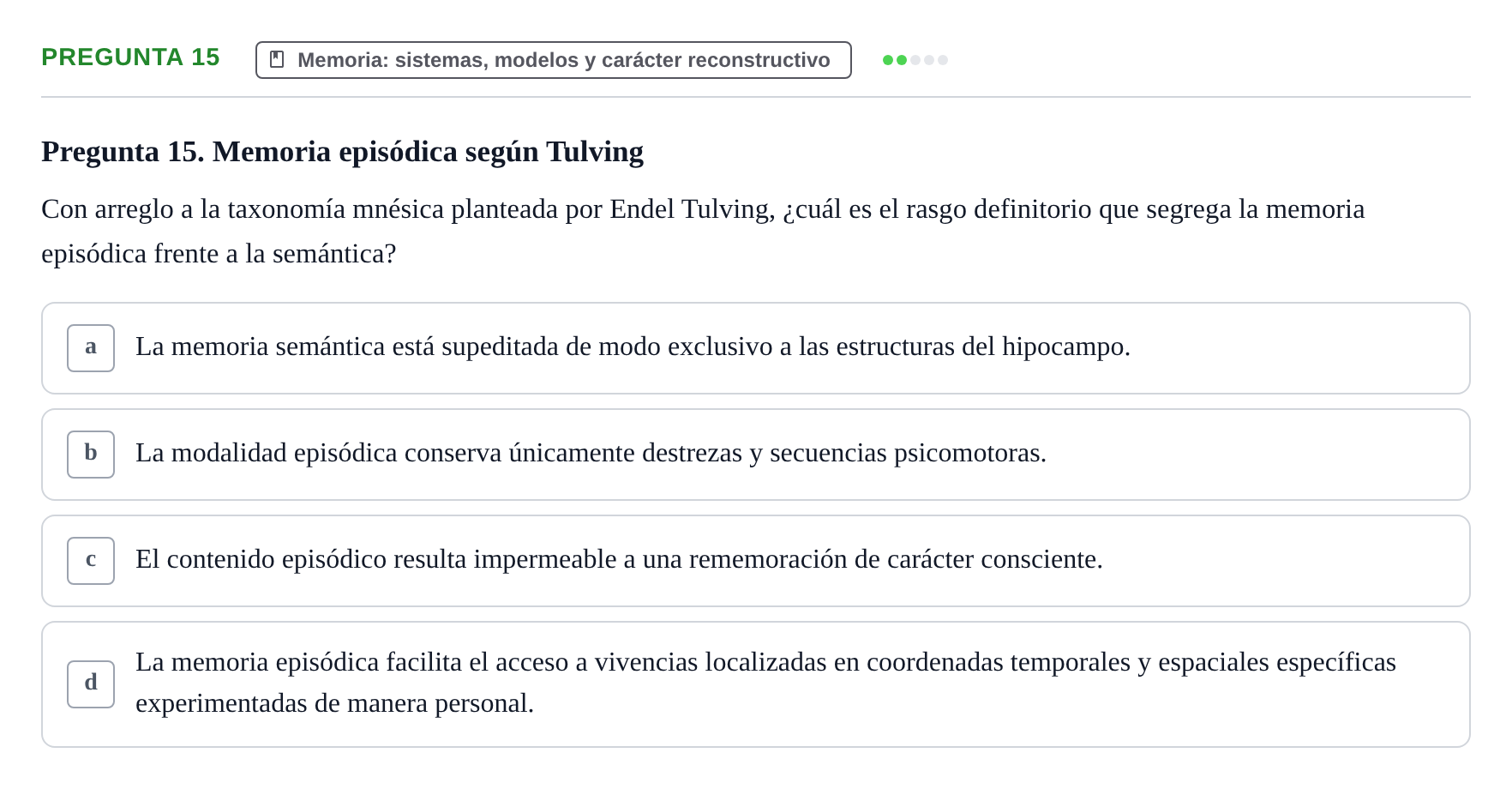 Enunciado: Pregunta 15