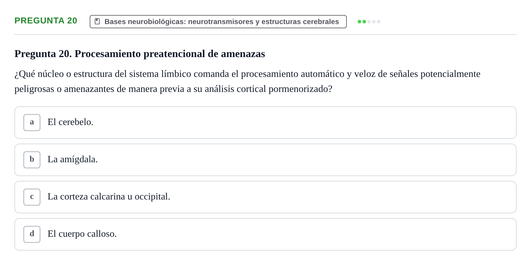 Enunciado: Pregunta 20