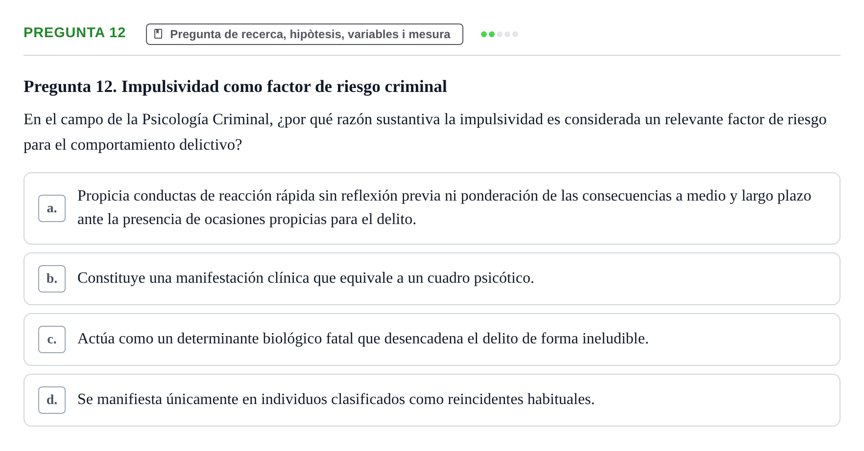 Enunciado: Pregunta 12
