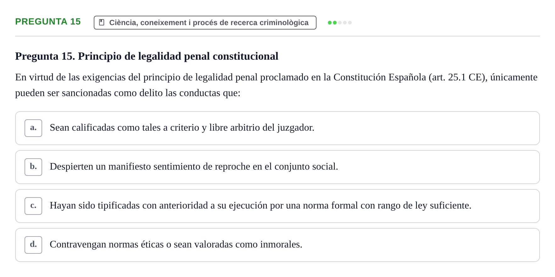 Enunciado: Pregunta 15