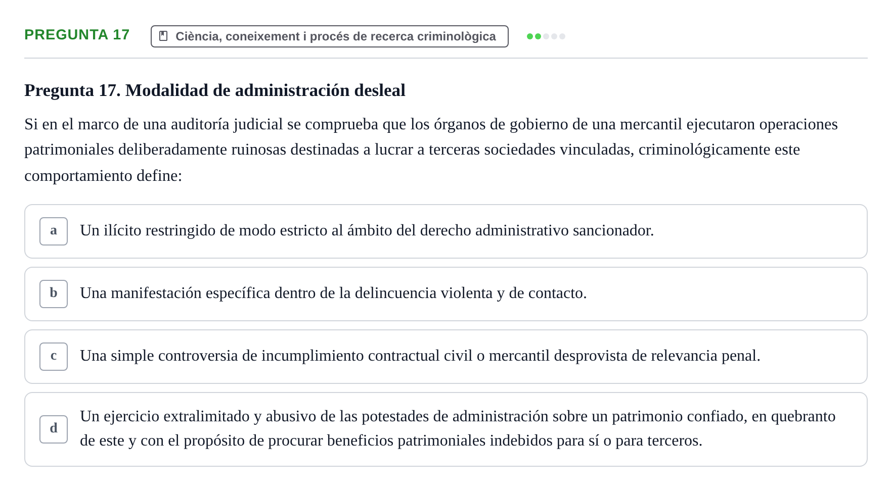 Enunciado: Pregunta 17