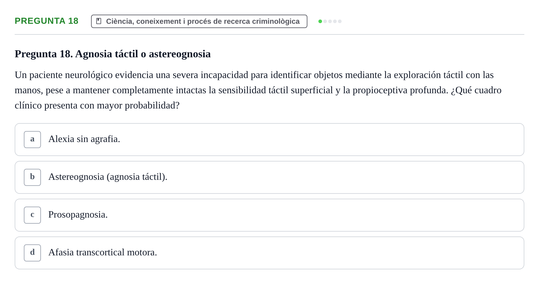 Enunciado: Pregunta 18