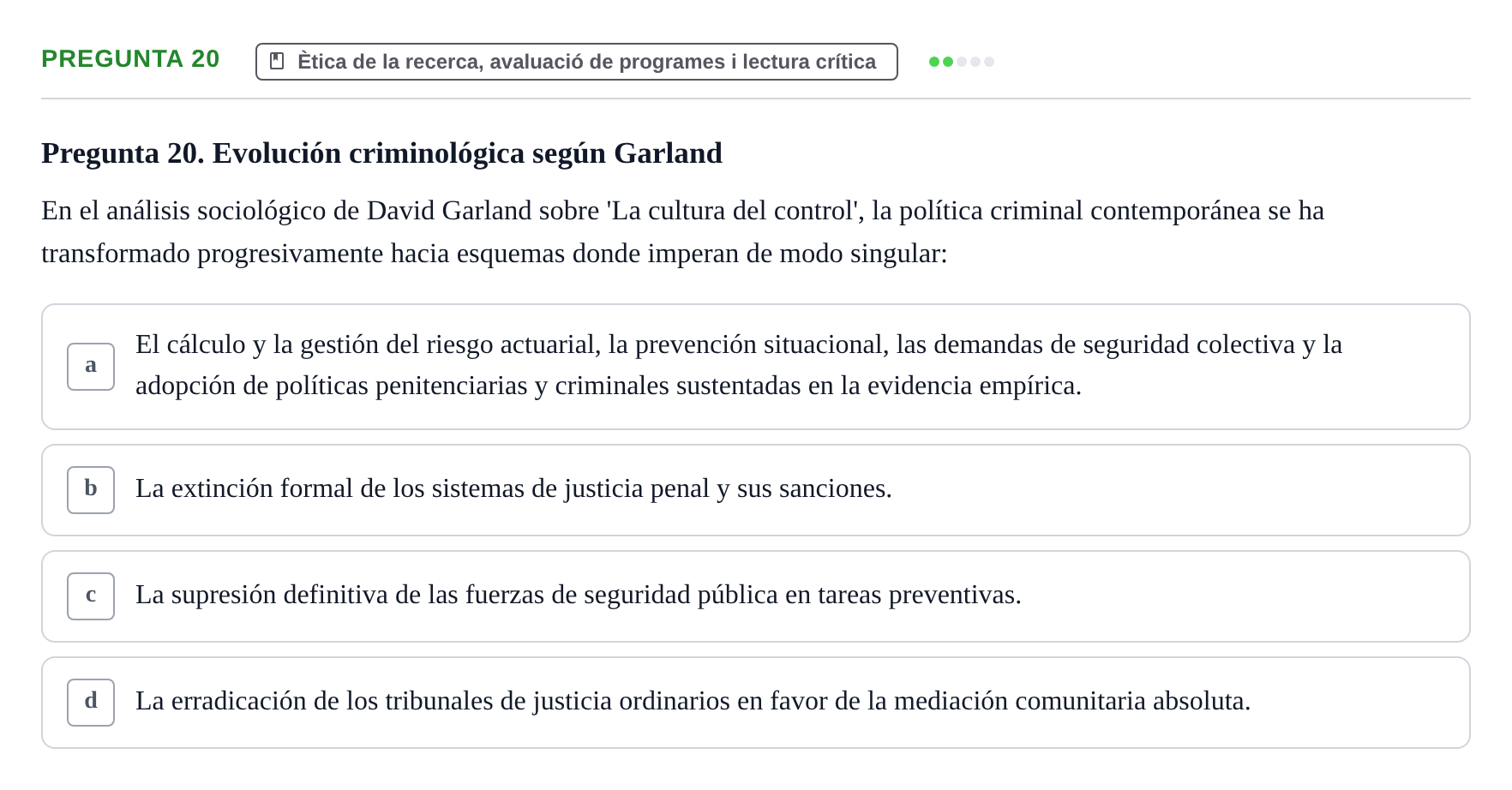 Enunciado: Pregunta 20