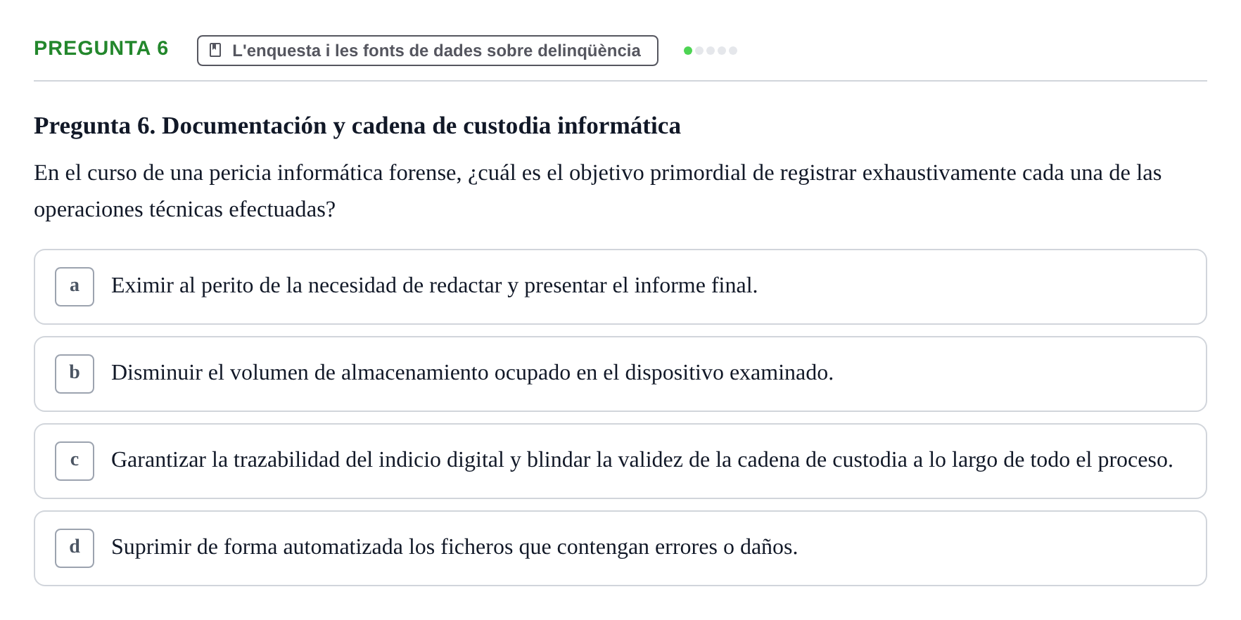 Enunciado: Pregunta 6