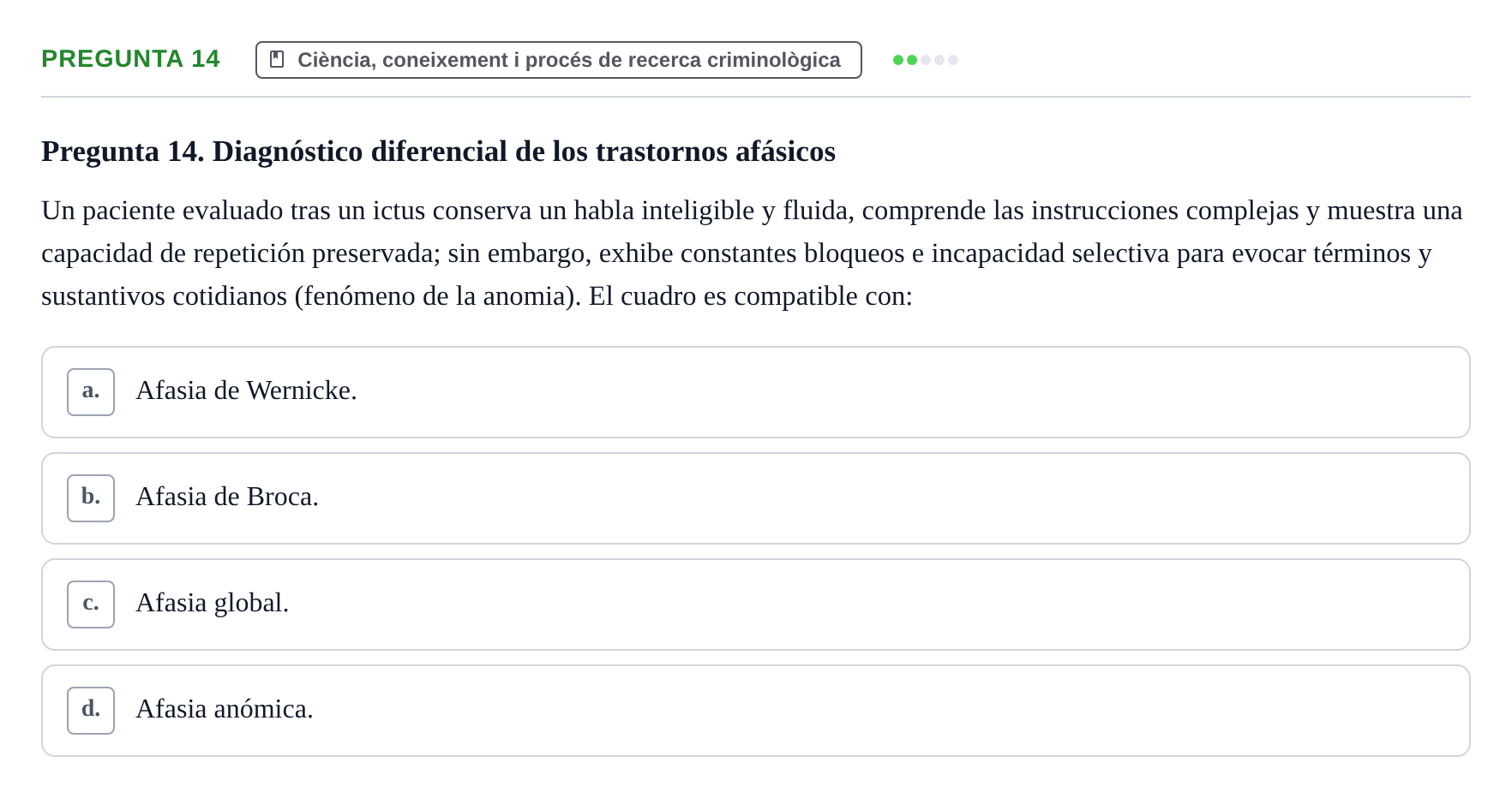 Enunciado: Pregunta 14