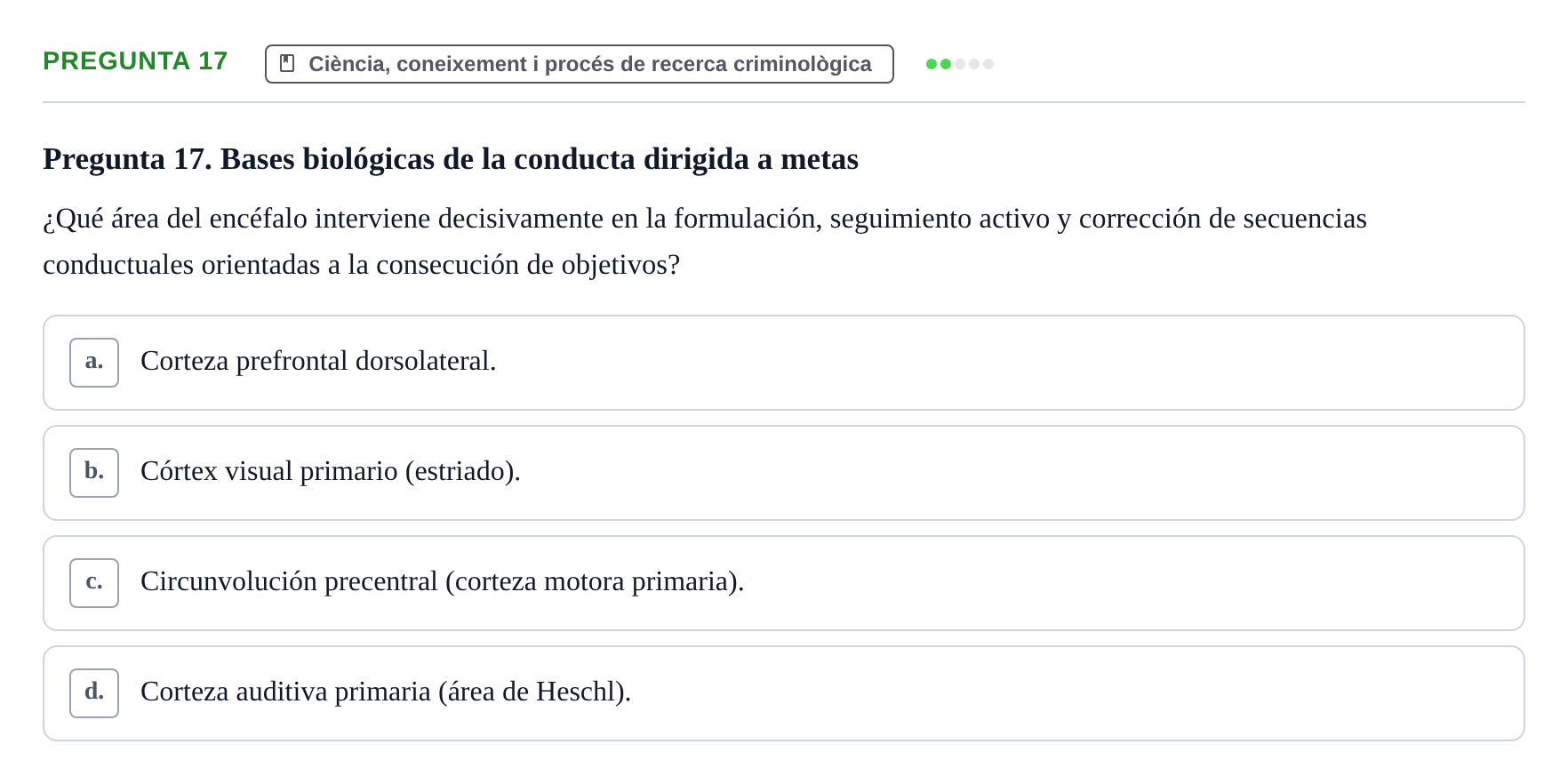 Enunciado: Pregunta 17