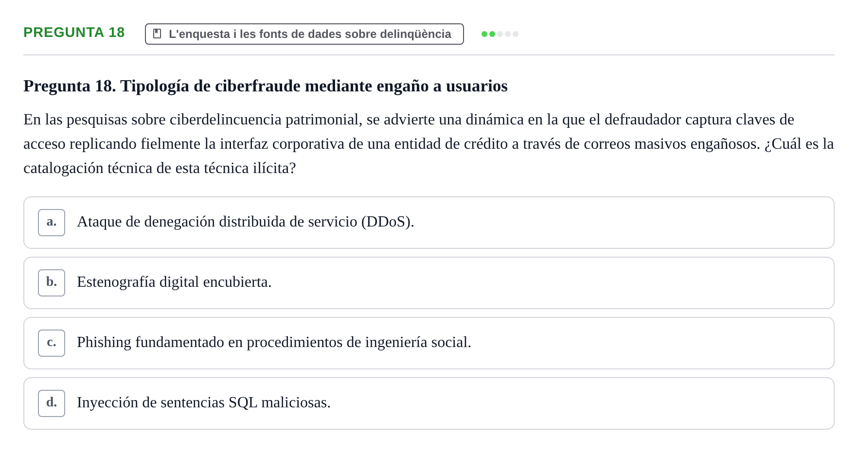 Enunciado: Pregunta 18