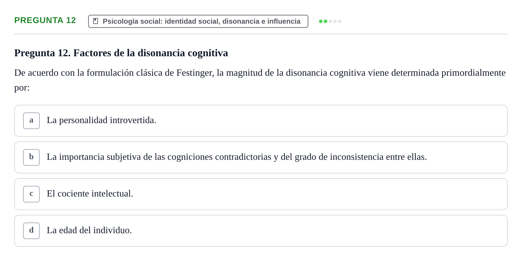 Enunciado: Pregunta 12