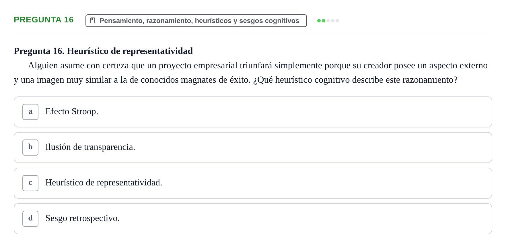 Enunciado: Pregunta 16