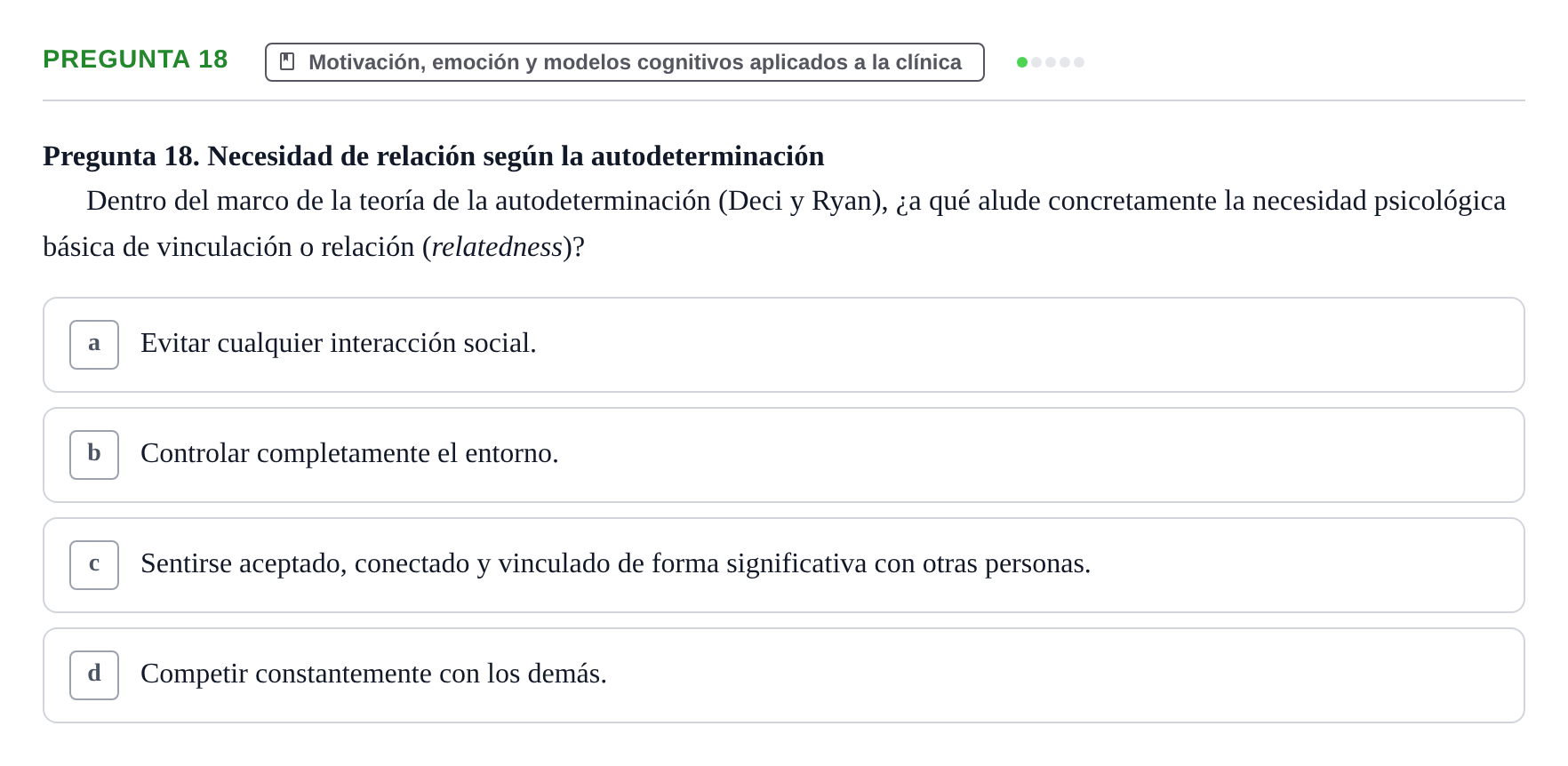Enunciado: Pregunta 18