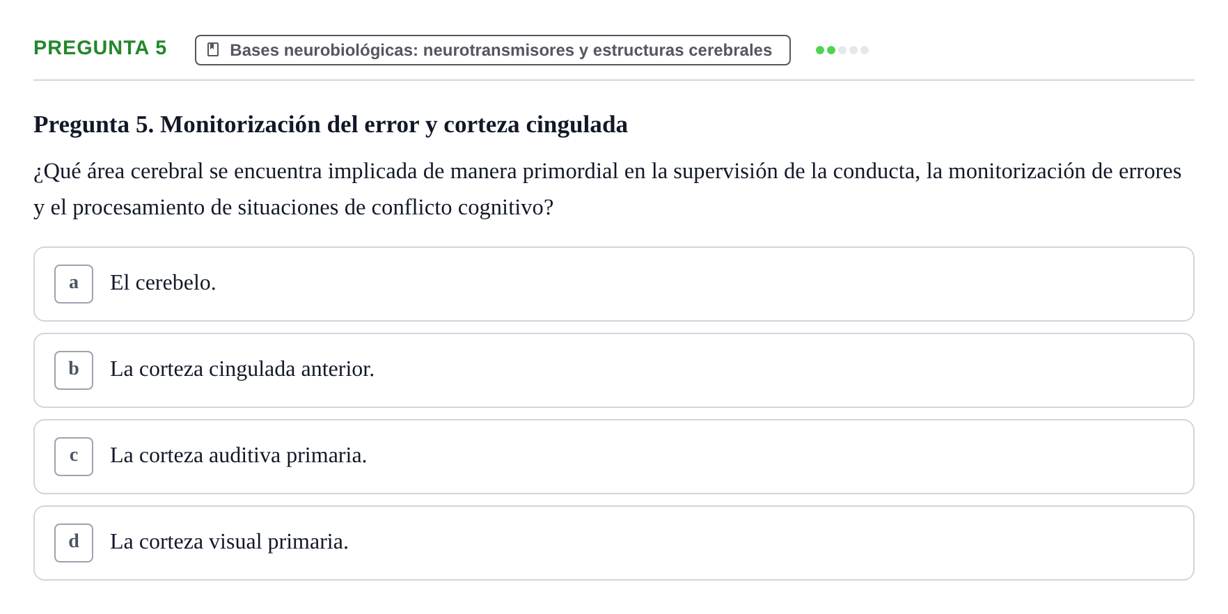 Enunciado: Pregunta 5