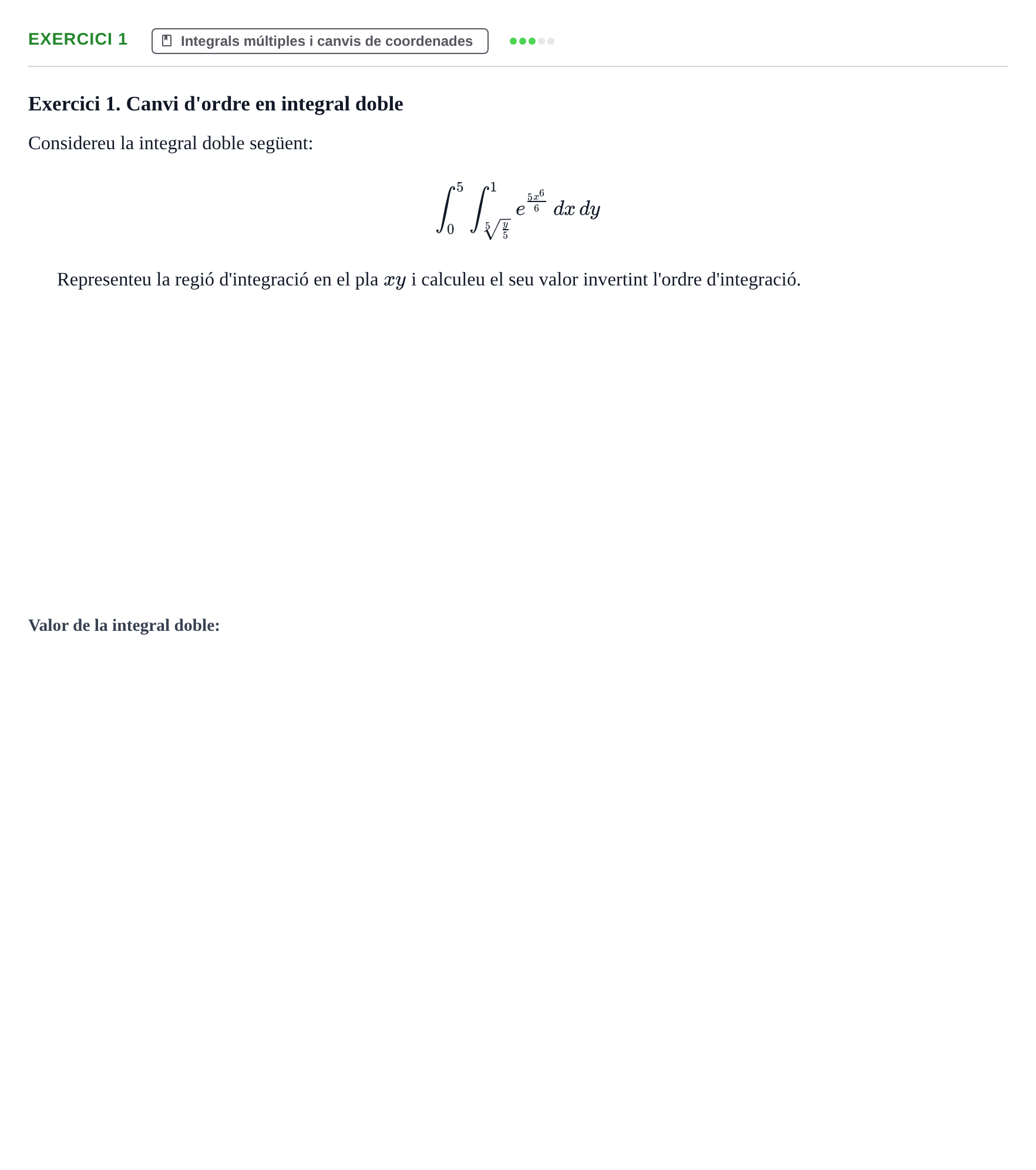 Enunciado: Exercici 1 · Matemàtiques I i II UAB 2011