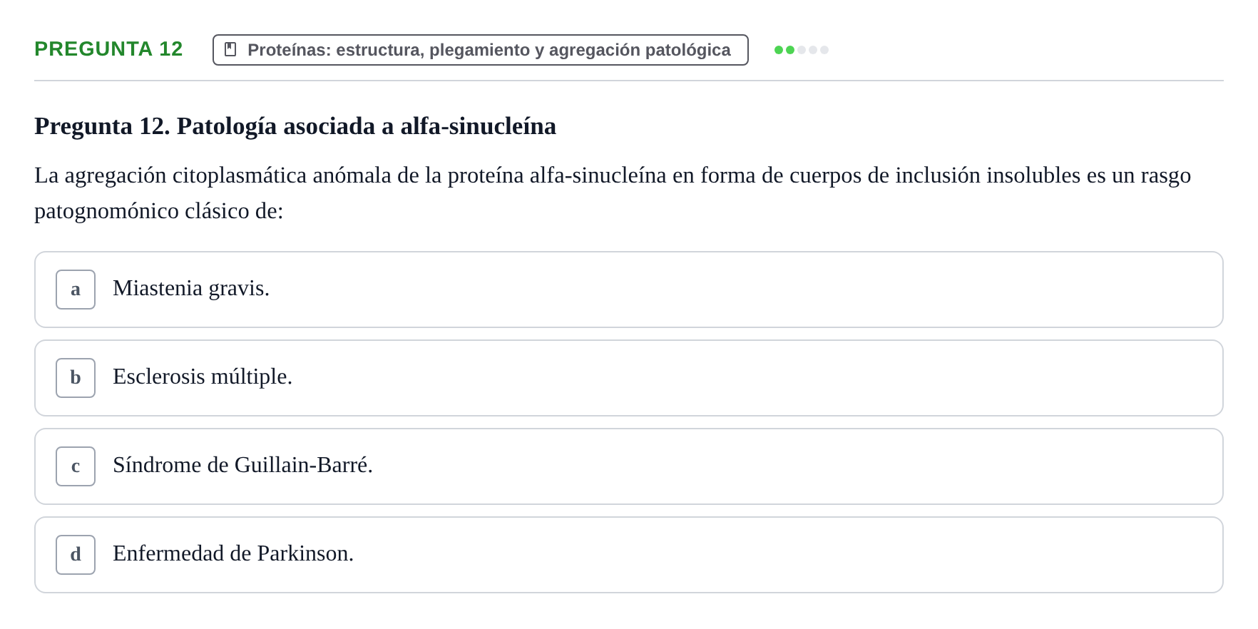 Enunciado: Pregunta 12