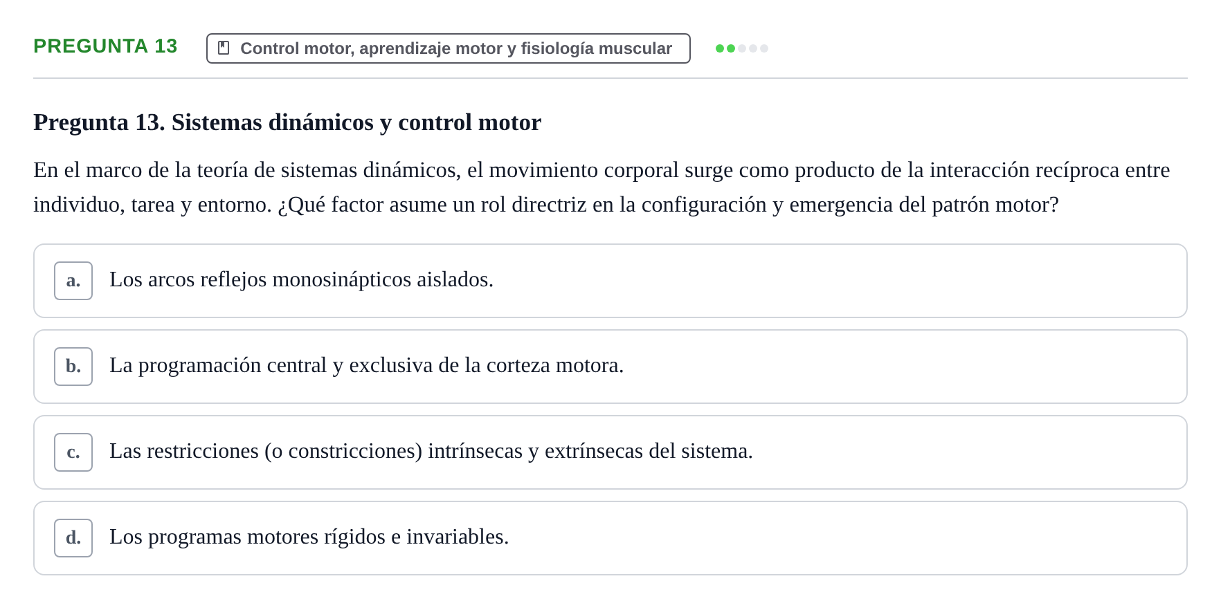 Enunciado: Pregunta 13