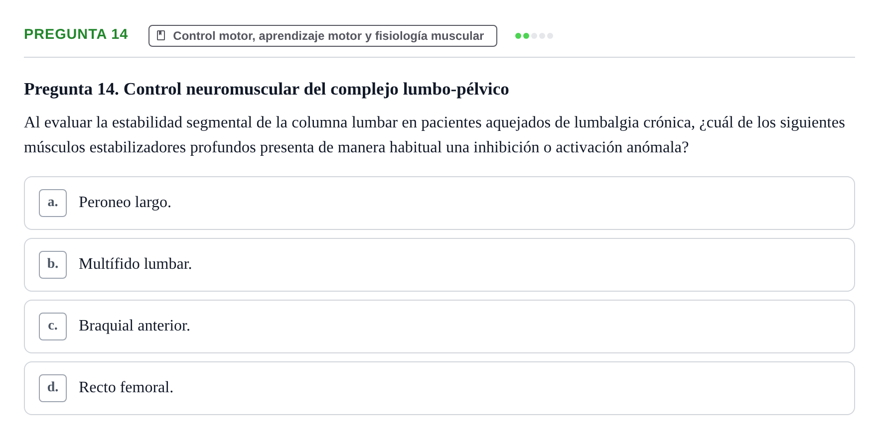 Enunciado: Pregunta 14
