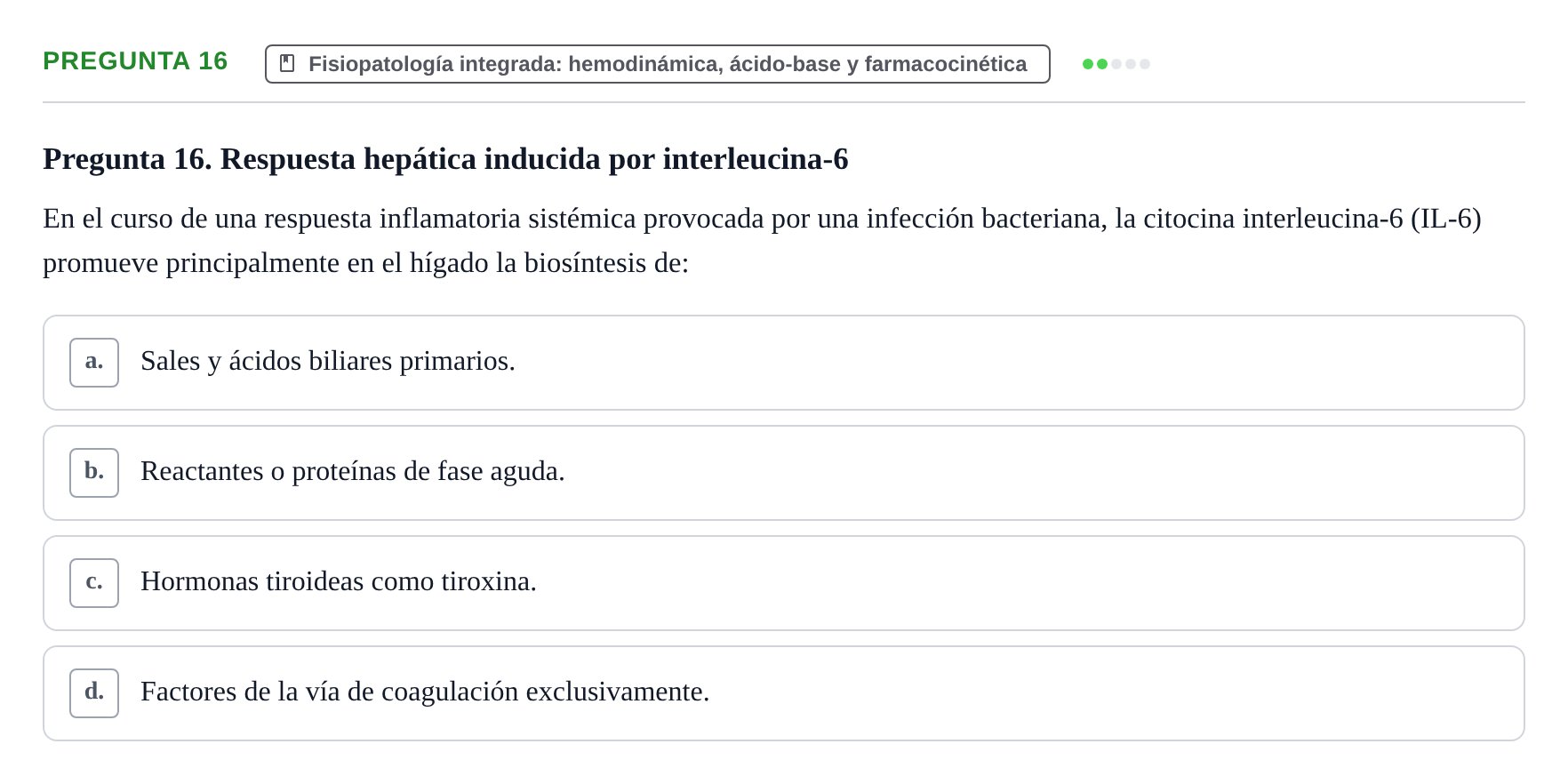 Enunciado: Pregunta 16